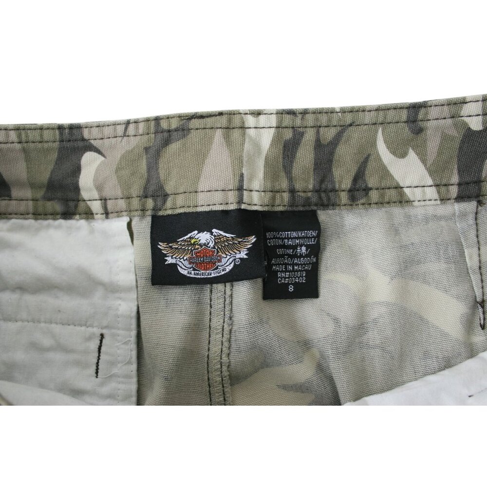 Harley-Davidson Camouflage Cargo Pants Women's Size 8 Cotton Blend Army Green - Picture 6 of 12